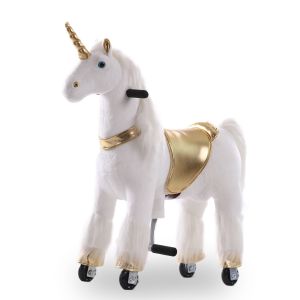 Kijana giocattolo cavalcabile unicorno oro piccolo