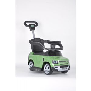 Landrover defender cavalcabile verde con barra di spinta Auto per bambini Range Rover Auto elettrica per bambini