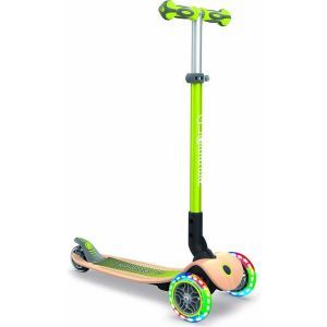 Globber scooter per bambini Primo Lights legno verde