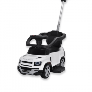 Auto cavalcabile Landrover Defender con barra di spinta bianca Auto per bambini Range Rover Auto elettrica per bambini