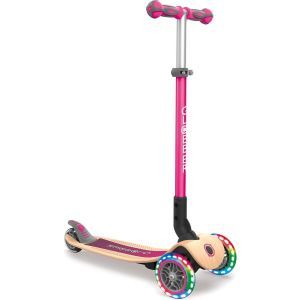 Globber scooter per bambini Primo Lights legno rosa