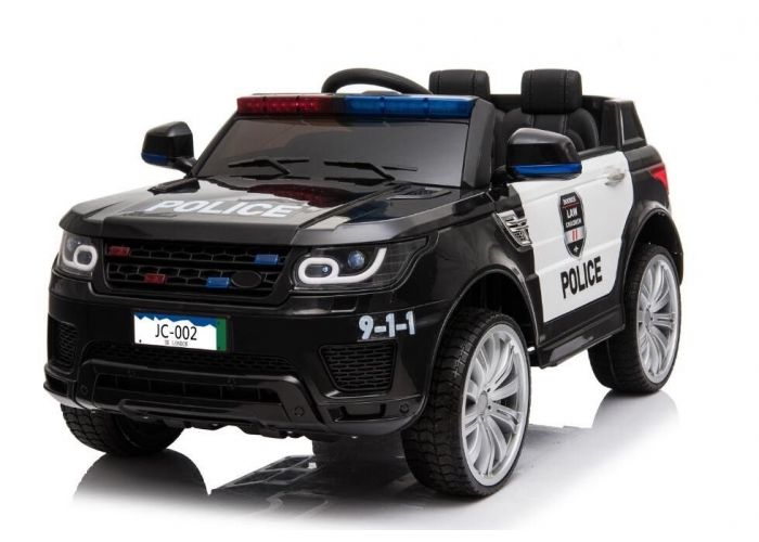 Politie elektrische kinderauto Land Rover zwart
