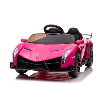 Auto elettrica per bambini Lamborghini Veneno rosa