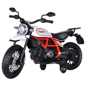 Motocicletta elettrica per bambini Ducati scrambler bianca
