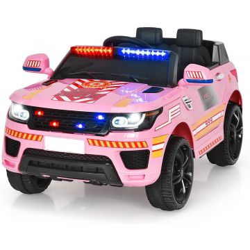 Kijana Auto Elettrica per Bambini in stile Polizia Land Rover, Colore Rosa